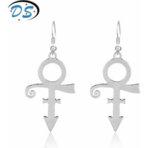 Fashion Jewelry Prince RIP Memorial Symbol Love Ear Charms Pendants Drop Earrings Party Prom Earrings for Women brinco
