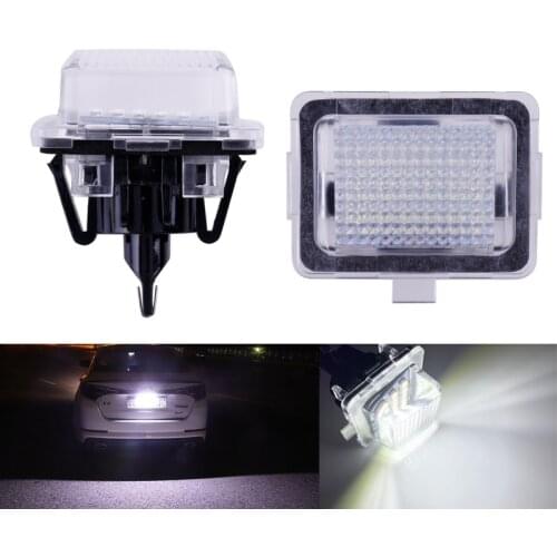 2Pcs 18MD LED Number Error Free License Plate Light Kit For Mercedes W204 W212 C207 C216 W221 car styling Car accessories