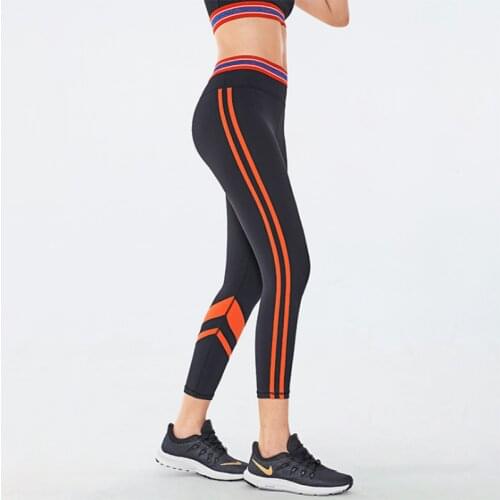 New sports fitness printed design high waist honey peach buttock yoga pants speed dry sports pants buttock lift tight women