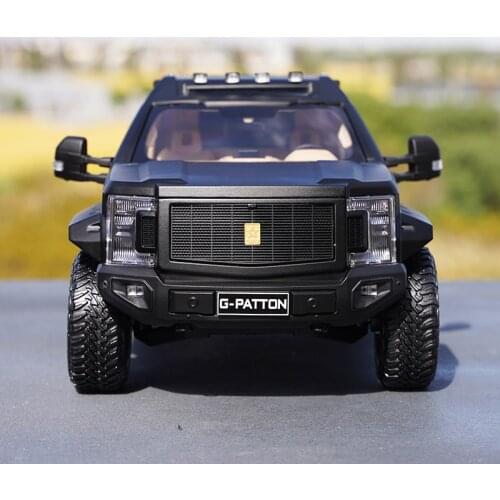 Original 1:18 Kengfai Qihui G-patton Chariot Modified Black/white Diecast Off Road Suv Car Model for Collection