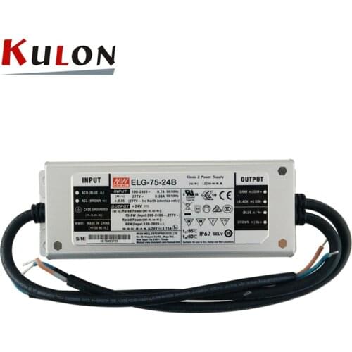 Original MEAN WELL dimming LED driver ELG-75-24B 75W 3.15A 24V mean well waterproof Power Supply ELG-75 B type IP67