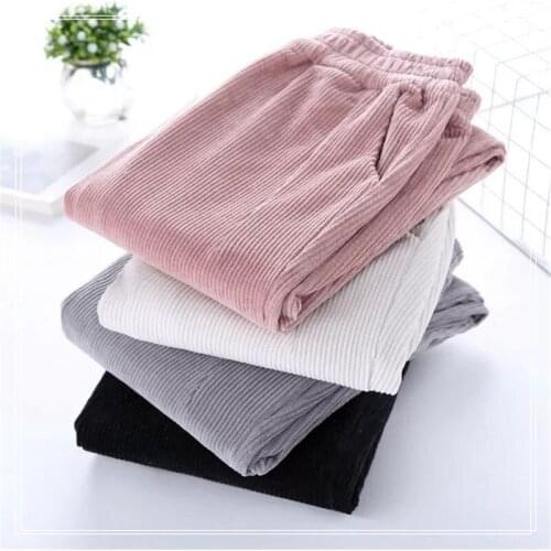Autumn Women Corduroy Pants Pantalon Mujer Elastic Waist Harem Pants Plus Size 3XL Casual Trousers Loose Pants