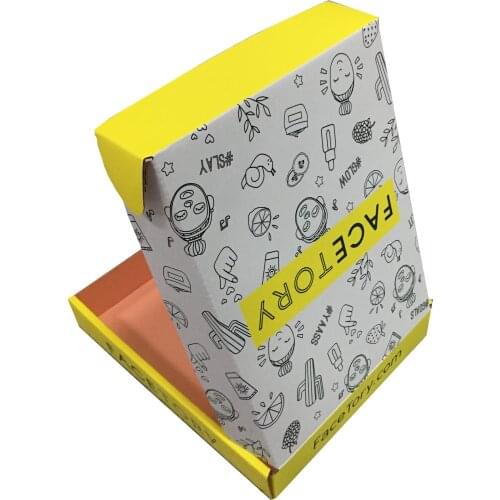 Custom Colored Boxes Logo Packaging Pink Cardboard Printed Eco Cosmetic Flat Small Mailer Box