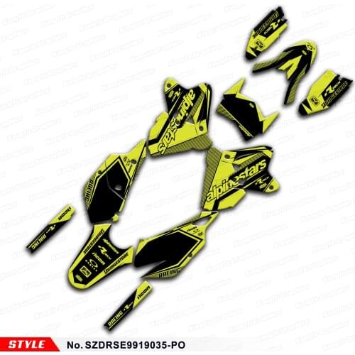 Aftermarket Vehicle Vinyl Wraps for DRZ400SM DRZ400E DRZ 400 SM Enduro DRZ400 SM E KLX 400R 99 to 19, Style No. SZDRSE9919035-PO