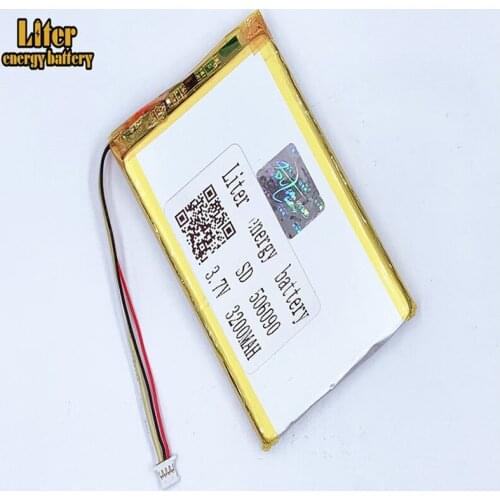 Plug 1.0-4P 506090 3200mah 3.7V High quality lipo Battery lithium polymer rechargeable tablet pc 7 inch MP4 MP5 Battery