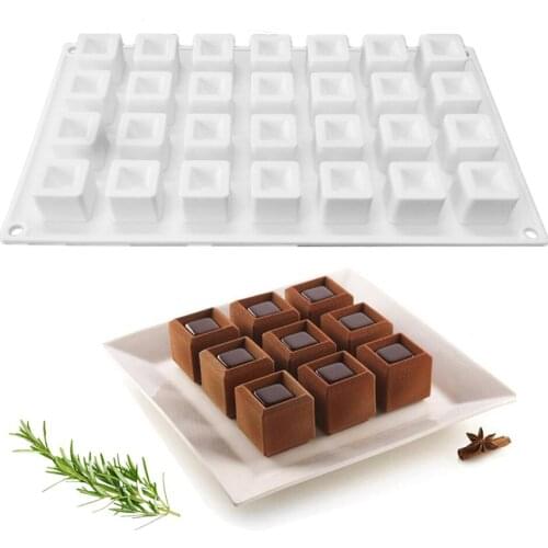 Silicone 35 Holes Square Chocolate Mould Cake Mold For Baking Mousse Pans Cake Decorating Tools Ice Cream Dessert Bakeware Tools