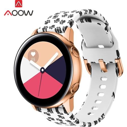 20mm Silicone Watchband for Samsung Galaxy Watch Active 42mm S2 Huami Amazfit Bip Leopard Printing Bracelet Band Strap Correa