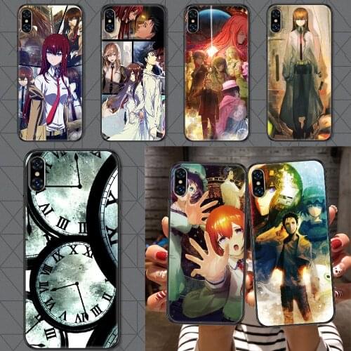 Steins Gate Anime Phone Case Cover Hull For iphone 5 5s se 2 6 6s 7 8 12 mini plus X XS XR 11 PRO MAX black art prime tpu
