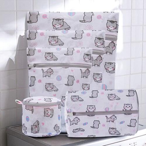 Printed Cartoon Pattern Fine Mesh Clothing Care Washing Bag Household Machine Washing Thicken Mesh Bag Clothes Are Not Deformed