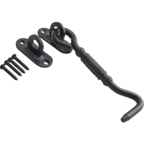 Custom American Barn Door Lock Hook Stainless Steel Carbon Steel Door Latch Door Lock Black for Interior Doors