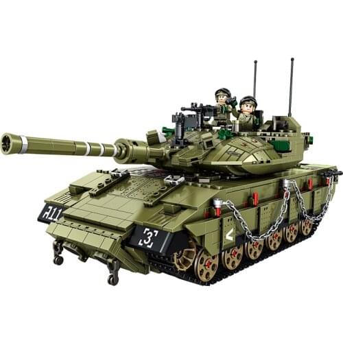 Military War Merkava Main Battle Tank Model Bricks Building Blocks Toys for Children Kids Boys Gifts 1730Pcs