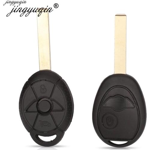 Jingyuqin Remote Key Replacement Shell Case Fob 2 Buttons For BMW Mini One Cooper R50 R53 Blank Key