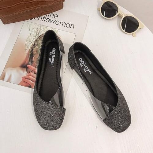 Womens Flat Casual Shoes Essential Classic Popular Sequined Cloth Solid Color Ladies Wild Comfortable Soft Zapatos Mujer W38-50