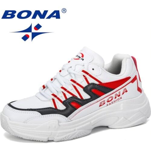 BONA 2019 New Designer Women Walking Shoes Outdoor Sneakers Cushioning Height Platform Breathable Microfiber Baskets Femme Comfy