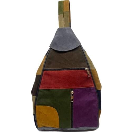 Womens Michel Suede Backpack, Shoulder Strap Bag-Mixed Color