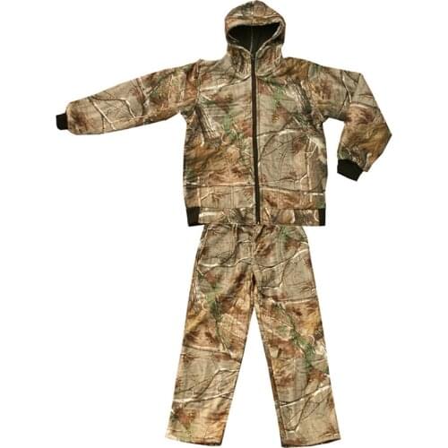 Winter Thicken Lining Fleece Bionic Camouflage Hunting Outdoor Tactical Hiking Clothing Ghillie Suit Jacket Pants