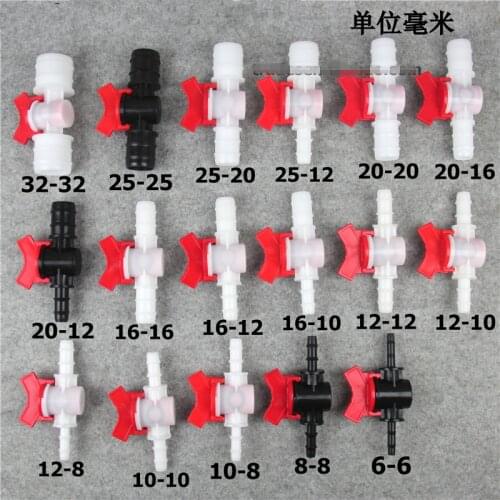 2pcs 12/16/20/25/32mm barb plastic Water valve barb fitting faucet irrigation tap Hose valve connector drip irrigation fittings