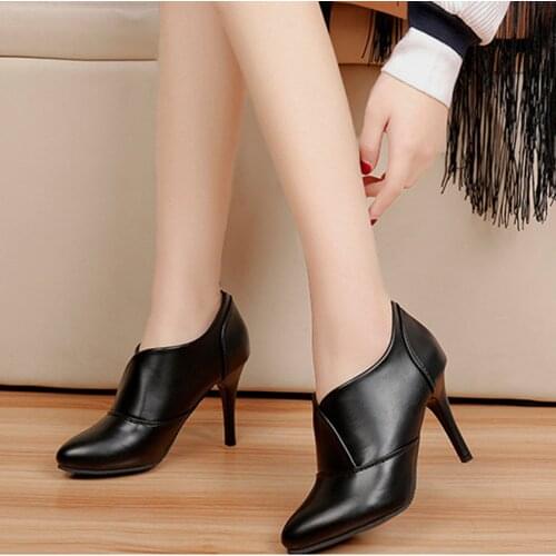 2020 High Heel Winter Boots For Women Elegant Dress Shoes Pointed Toe Ankle Boots