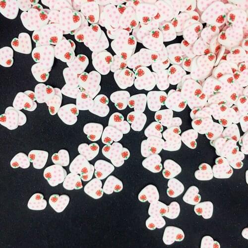50g Cute Heart Cake Slices Polymer Hot Clay Sprinkles for Crafts DIY Slime Material Accessories Nail Sticker Phone Decor:5mm