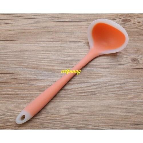50pcs/lot 28cm Food Grade Silicone Kitchen Cooking Tools Soup Spoon Cooking Utensils Kitchenware