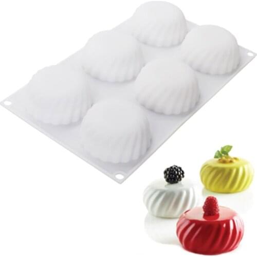6 Cavity Silicone Mold Sinuous Combination Of Harmonic Lines Shaped Baking Chocolate Dessert Cake Decorating Tools