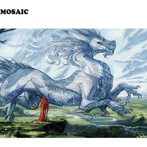 Diamond Painting Cross Stitch 5D Room Decoration"The magician and the dragon"Handicraft DIY Diamond Mosaic Embroidery Rhinestone