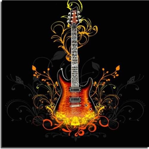5D diamond paintings cartoon series music diamond embroidery Diy picture of rhinestone needlework crafts Guitar StickersZP-2130