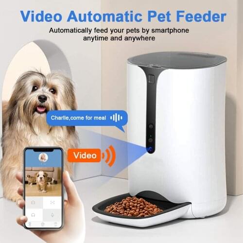 [Video/Button/Wiff] 6L Automatic Pet Feeder Intelligent Cat Dog Food Dispenser Remote Control APP Timer For Puppy Dogs Cats Bowl