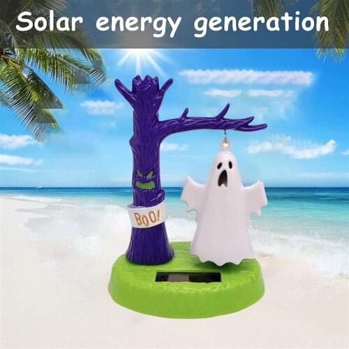 Solar Powered Car Ornament Swinging Toy Doll Halloween Ghost Car Dashboard Decoration Interior Supplies