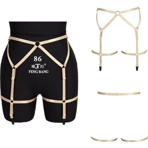 Harajuku Bondage Buttocks Stocking Harness Fashion Gentle Women Sexy Lingerie Fetish Pole Dance Rave Costume Accessories