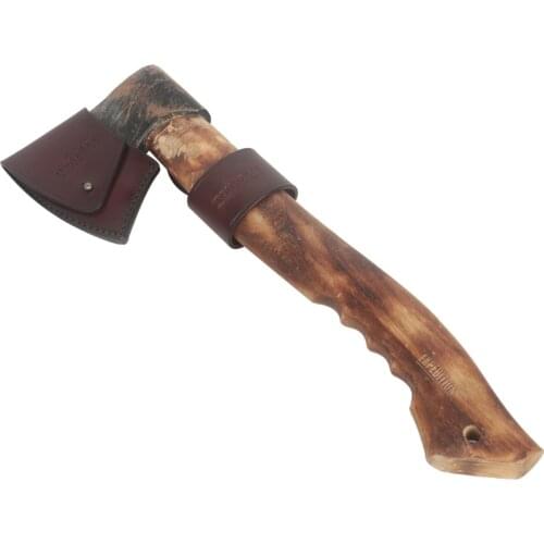 Tourbon Hunting Ax Blade Sheath Hatchet 10CM Axe Head Cover for Belt Loop Holster Brown Thick Genuine Leather(Not Include Ax)