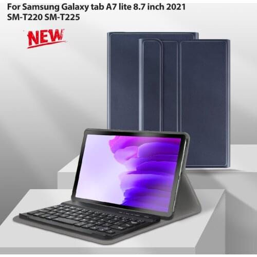 Bluetooth Keyboard Case for Samsung Galaxy Tab A7 Lite 2021 Tablet Case for 8.7 Inch T220 T225 PU Leather Cover Capa