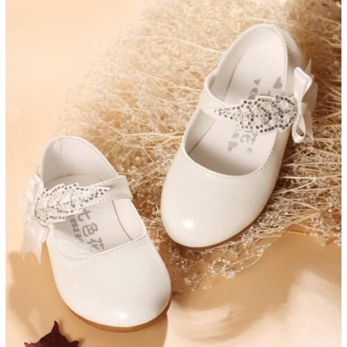 Baby Girl Flower White Party And Weddin Dress Leather Shoes Children Shoes School Kids Toddler Prinses Shoes 1 2 3 4 5 6 Years