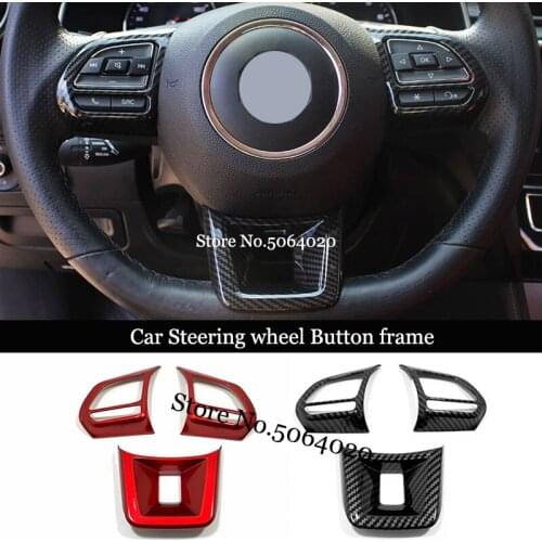 For MG ZS HS GS GT 3 6 MG3 MG6 Accessories ABS Carbon fiber/Red Car steering wheel button sticker Decoration Car Styling