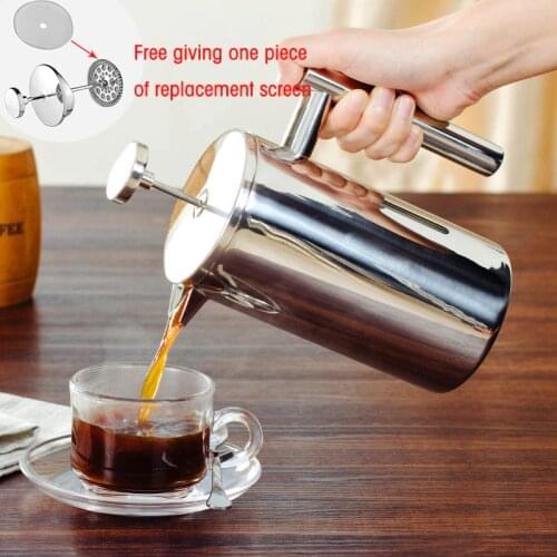 French Press Coffee Maker 350ml 800ml 1000ml Best Double Walled Stainless Steel Cafetiere Insulated Coffee Tea Maker Pot