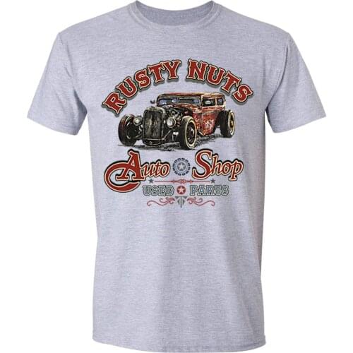 2019 Hot Sale New MenS Rusty Nuts T-shirt Auto Shop Classic Car Garage Motorcycle Route 66 Biker Tshirt Summer Fashion