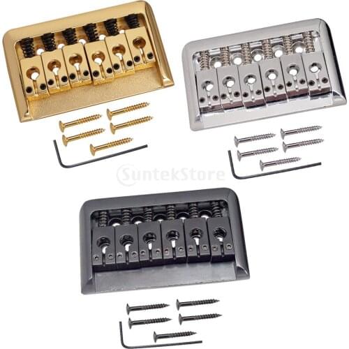 Zinc Alloy Guitar Saddle Bridge Tailpiece Set for 6 String Electric Guitar Parts 3.01 x 1.75inch