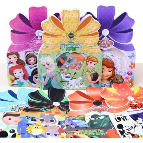 Disney Stickers Toy Frozen Minnie Mickey Sofia Disney Princess Pixar Cars Removable Sticker Toy Kids Decor Notebook Toy Stickers