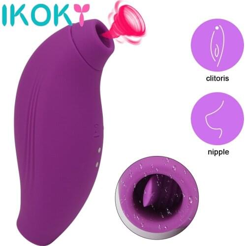 IKOKY Clit Sucker Tongue Vibrator Clitoris Stimulator Blowjob Oral Nipple Licking Vibrator Vagina Massager Masturbator