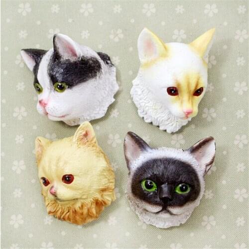 2 Piece Cartoon Creative Kids Kawaii Animals Pets Cat Home Decorative Souvenir Small Fridge Magnets Sticker M-365