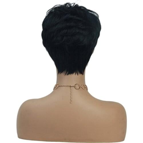 1 Piece of Human Hair Short Wigs Pixie Cut Wig for Black/ White Women, Layered Short Wigs With Free Net Cap, Hair Clip & Comb