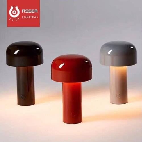 RSSER Creative Mushroom Table Lamp Bedroom Bedside Lamp Modern Minimalist Home Decor Desk Lamp Office Study Reading Lighting
