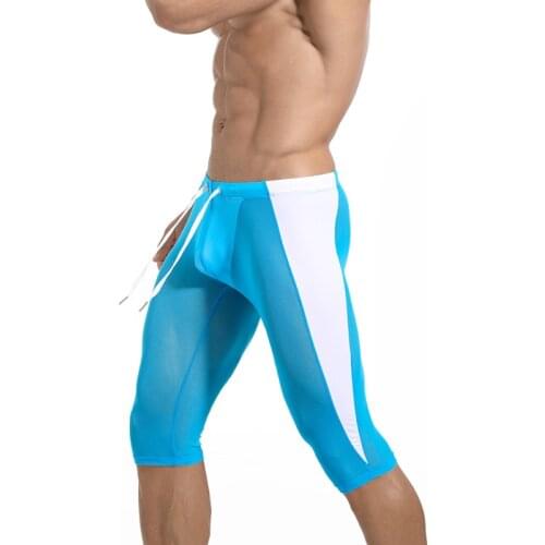 Breathable Mesh Shorts Tights Men Sport Leggings Sexy Compression Pants Fitness Running Workout Training Leggins 6 Color