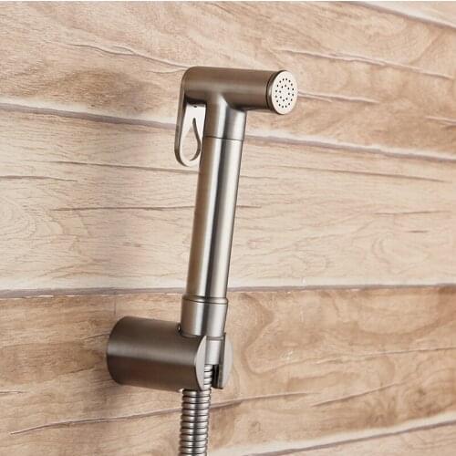 Brushed Solid brass Bidet Sprayer bathroom toilet hand held bidet spray shattaf spray factory sale toilet shower head jet set