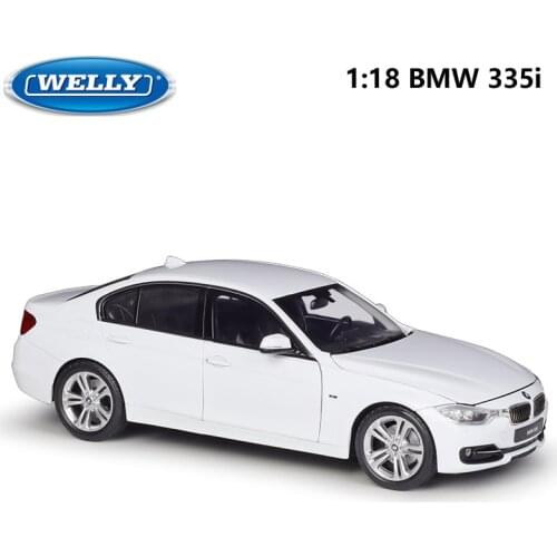 Welly Diecast 1:18 Scale Model Car High Simulator BMW 335i Classic Sports Car Metal Alloy Toy Car For Children Gift Collection