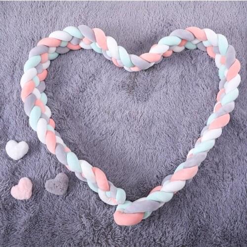 2019 New 4-FL 2M Multiple Colors Long Knot DIY Preparation Pillow Baby Bed Anti-collision Bed Fence Baby Room Decor Bed Bumper