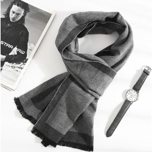 2020 new Fashion quality Scarves man Autumn winter Thick Warm cashmere Scarf Business long Wraps boy classic shawl free shipping