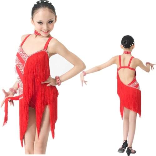 New High-end Girls/Women Tassels Red Professional Latin Dance Dress,Salsa/Rumba/Samba/Chacha/Ballroom Stage Performance Costume