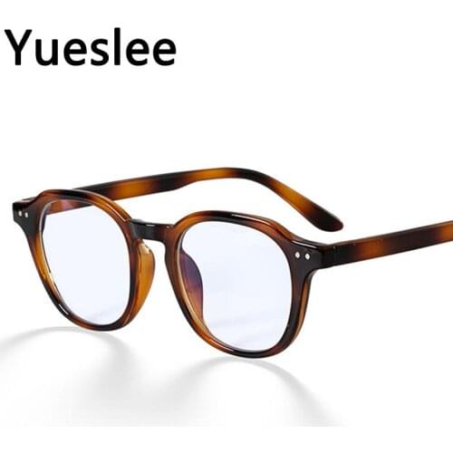 46604 Retro Anti Blue Light Round Glasses Frame Men Women Optical Fashion Computer Eyeglasses