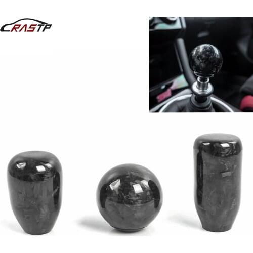 RASTP-New Shift knob For Car Modification Irregular Forged Pattern Carbon Fiber Manual Transmission Shift Head RS-SFN092